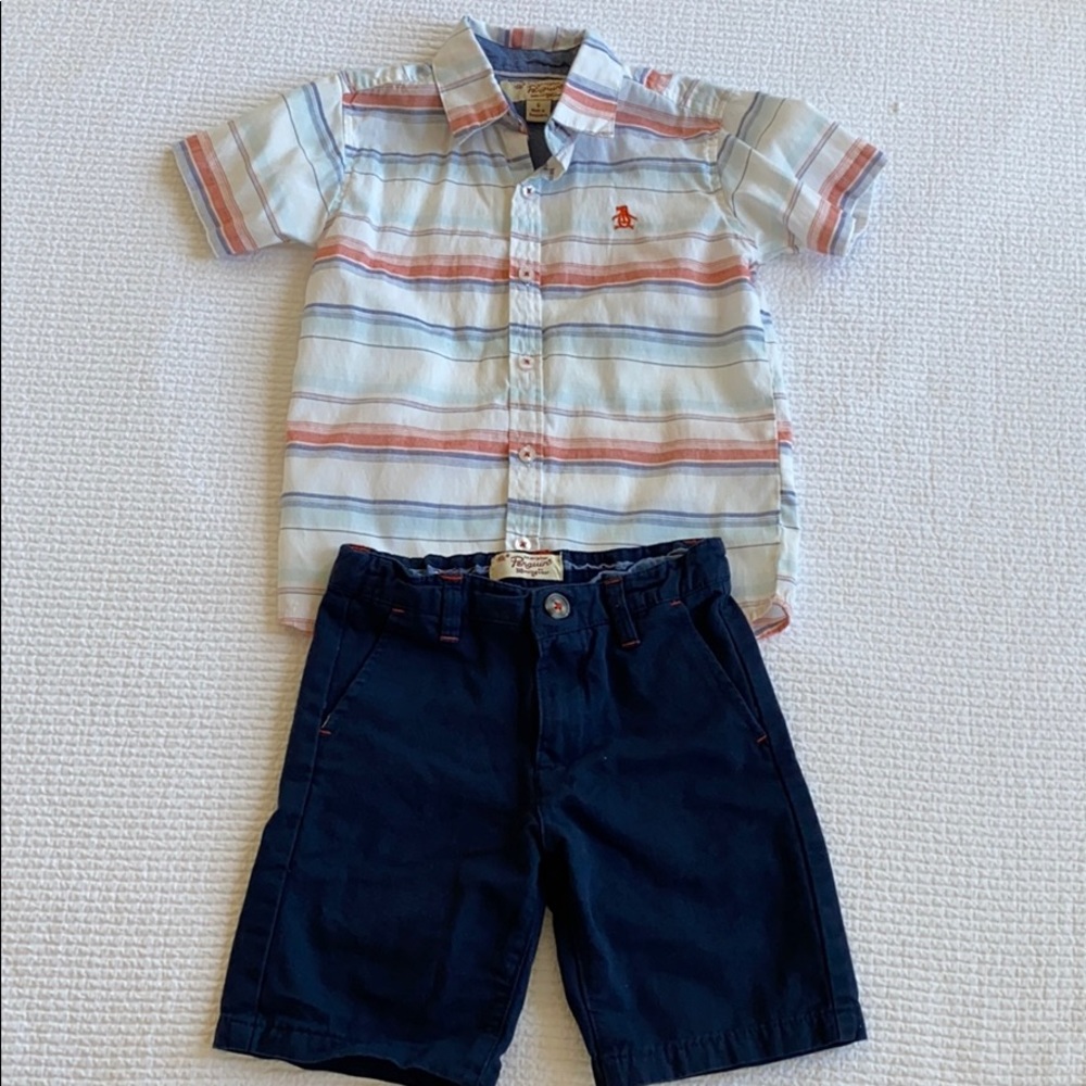 Boys Original Penguin Shirt and Shorts
